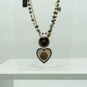 COLLANA SODINI CON CUORE ROSA