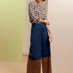 BLUSA THE ABITO FANTASIA BLU MARRONE