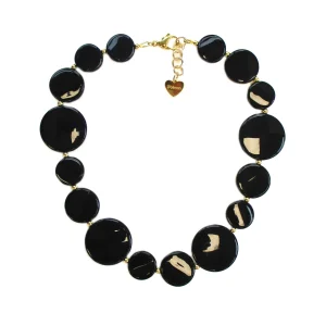 GIROCOLLO DOLMAN CON CIALDE IN RESINA NERA