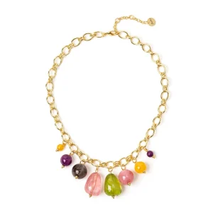 GIROCOLLO SODINI CON PIETRE PENDENTI COLORATE