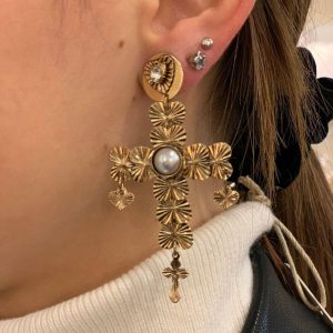 ORECCHINI SODINI A CROCE ORO