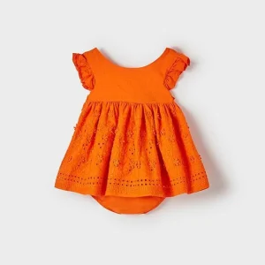 ABITO MAYORAL BIMBA ARANCIO CON RICAMI